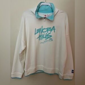 NWOT STRANGER THINGS LENORA HILLS Quick Silver Quarter Zip Sweatshirt. Size L